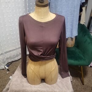 Elegant Mauve Long Sleeve Women's Top